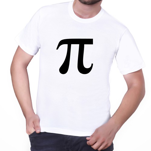 Dünya Pi Günü Beyaz Baskılı Tişört